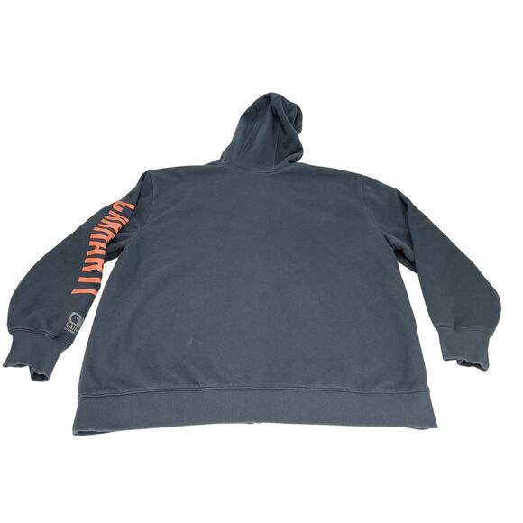 Carhartt Mens Rain Defender Fleece Lined Graphic Full Zip Sweatshirt Navy XL - Picture 2 of 12